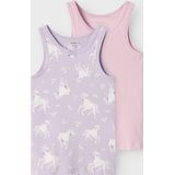 NAME IT NMFTANK TOP 2P PASTEL LILAC HORSE NOOS Meisjes Ondergoed - Maat 86