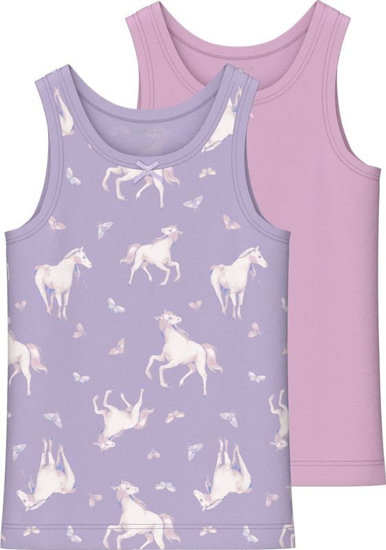 NAME IT NMFTANK TOP 2P PASTEL LILAC HORSE NOOS Meisjes Ondergoed - Maat 86