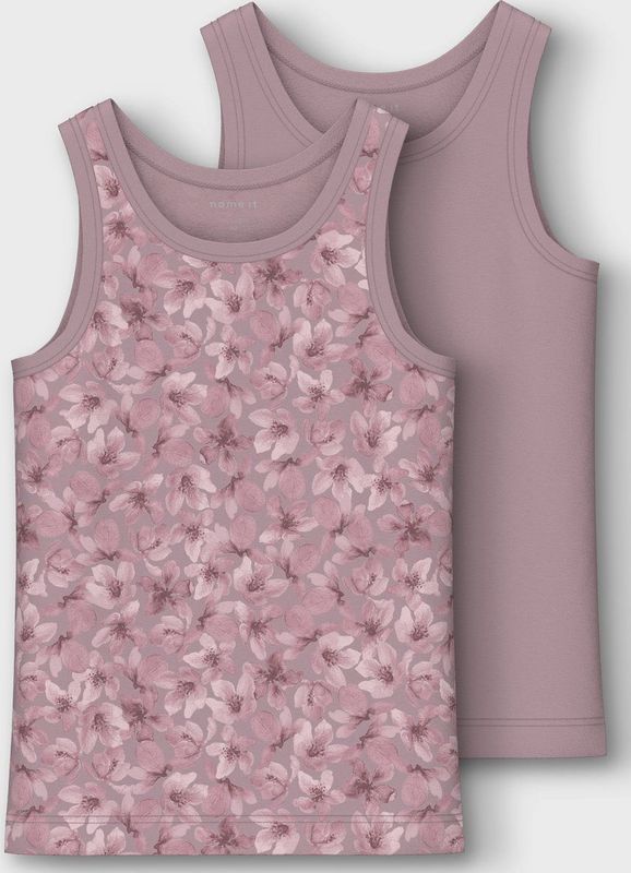Name It - NmfTank - Onderhemd - Mauve Schaduwen - 2-pack