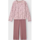 Name It - Flower Pyjama - Roze - Katoen - Lange Mouwen