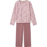 Name It - Flower Pyjama - Roze - Katoen - Lange Mouwen