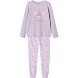 NAME IT - NKFNIGHTSET - Nacht Setje - Pastel Lilac - Meisjes - Lange Mouwen