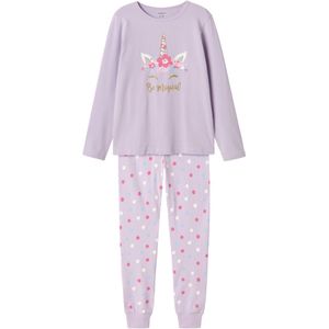 NAME IT - NKFNIGHTSET - Nacht Setje - Pastel Lilac - Meisjes - Lange Mouwen