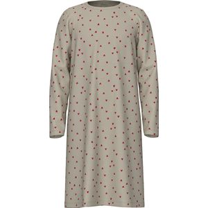 Name it meisjes nachthemd - Peyote Hearts - Maat 122/128  - Beige