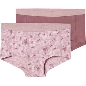 Name it - Hipster - Paars - 2-pak - Met Bloemenprint