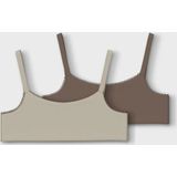 Name It - nkfshort - Kinder Topjes - Bruin - 2-pack