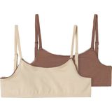 Name It - nkfshort - Kinder Topjes - Bruin - 2-pack