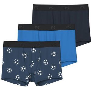 NAME IT NKMBOXER 3P DARK DENIM FOOTBALL NOOS Jongens Onderbroek - Maat 146/152