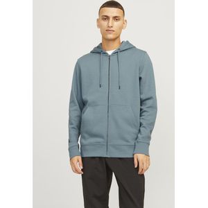 JACK & JONES Star basic sweat zip hood regular fit, heren sweatvest katoenmengsel met capuchon, middenblauw