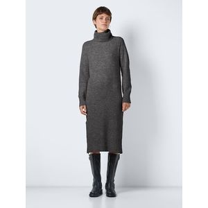 Noisy May - NMVIOLA - Gebreide Jurk - Dark Grey Melange - 98% Polyester, 2% Elastaan