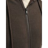 JACK & JONES - Hoodie - Donkerbruin - Katoen - Rits