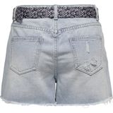 Jacqueline de Yong Broek Jdyhailey Hw Destroy Belt Shorts Dn 15325290 Light Blue Denim Dames
