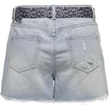 Jacqueline de Yong Broek Jdyhailey Hw Destroy Belt Shorts Dn 15325290 Light Blue Denim Dames