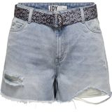 Jacqueline de Yong Broek Jdyhailey Hw Destroy Belt Shorts Dn 15325290 Light Blue Denim Dames