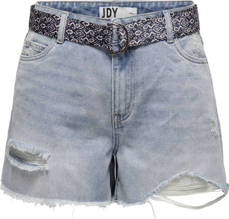 Jacqueline de Yong Broek Jdyhailey Hw Destroy Belt Shorts Dn 15325290 Light Blue Denim Dames