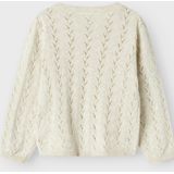 Pointelle - Vest - Geometrisch Patroon - O-hals - Lange Mouwen - Regular Fit