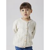 Pointelle - Vest - Geometrisch Patroon - O-hals - Lange Mouwen - Regular Fit