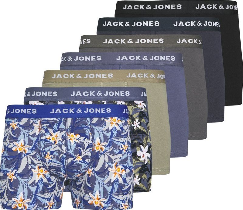 Jack & Jones 7 Pack heren boxershort Combi True Blue Katoenen multipack heren ondergoed Blauw