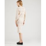 JDY - JDYSUN LAY - Gebreide Jurk - Crème - Knielengte - Driekwart Mouw