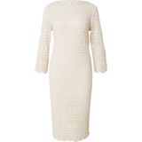 JDY - JDYSUN LAY - Gebreide Jurk - Crème - Knielengte - Driekwart Mouw