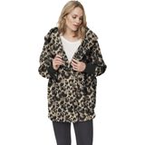 Noisy may - NMCUDDLE - Tussenmantel - Crème/Rosa/Zwart - Dierenprint