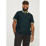 JACK & JONES Jjepaulos Ss Noos Pls poloshirt voor heren, donkerblauwgroen / detail: neon, 3XL, Donker blauwgroen / detail: neon, 3XL
