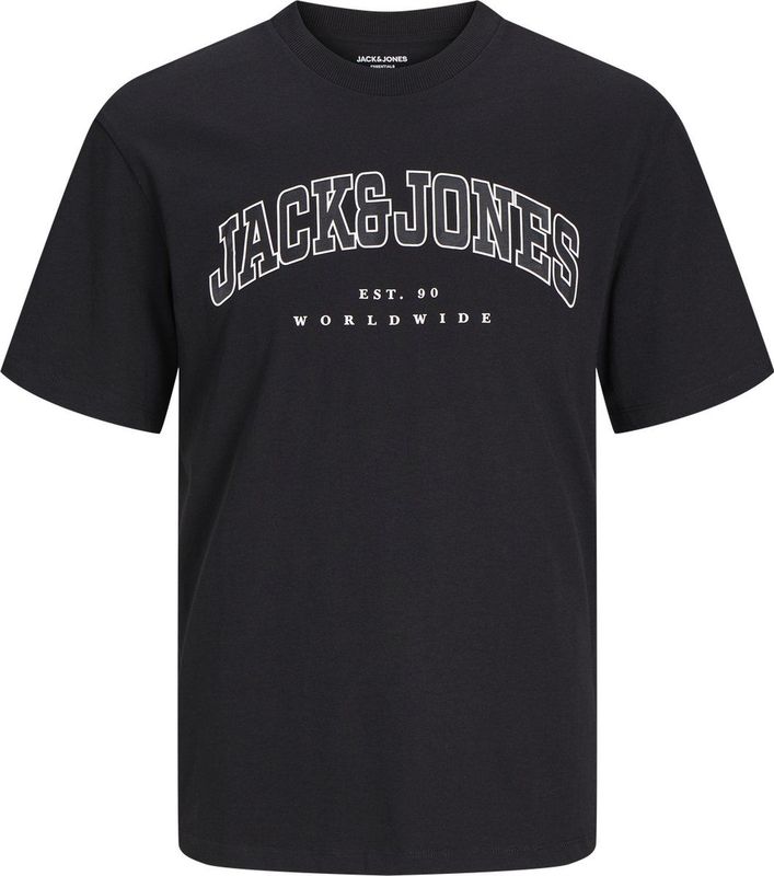 JACK&JONES PLUS - JJECALEB Varsity Tee SS O-Neck - T-shirt - Zwart - 6XL