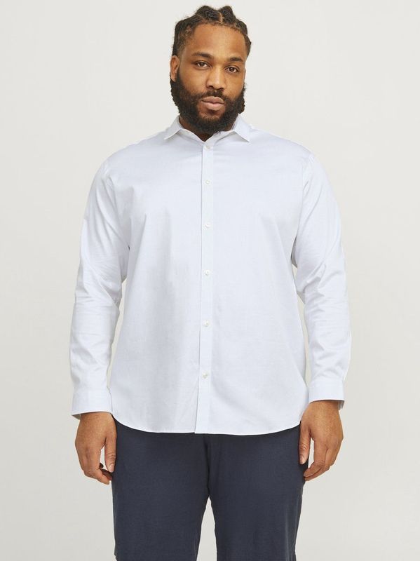 Formeel Shirt - Satijn - Kraag - Lange Mouwen - Plus-Size - Losse Fit