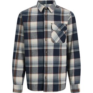 JACK&JONES JUNIOR JJDARREN Flanel Check Overshirt LS JNR, navy blazer, 128 cm