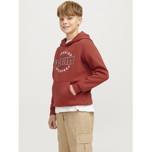JACK & JONES JUNIOR - Hoodie - Donkerrood - Katoen - Met Logo
