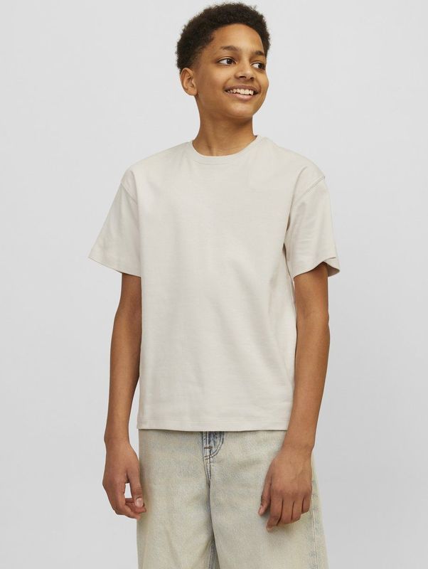 JACK & JONES JUNIOR - T-shirt - Ecru - Korte Mouwen - Loose Fit