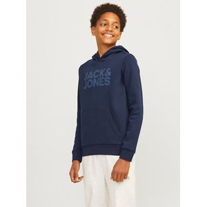 Jack & Jones - Corp Logo Hoodie - Geborsteld Materiaal - Zwart - Regular Fit