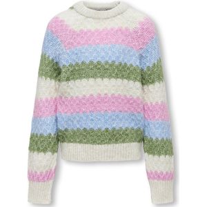 ONLY meisjes kids trui CHOLE Birch Absinthe Green/Dusk Blue/Bonbon Regular Fit