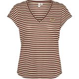 VERO MODA - Gestreept T-shirt - Ecru/Rood - Polyester