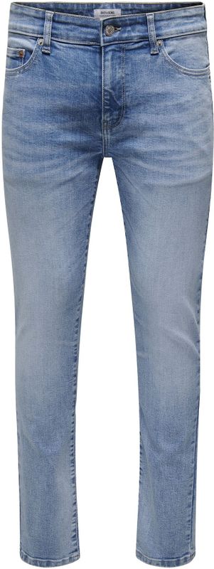 ONLY&SONS Heren Smalle Fit Jeans - Lichte Wassing - Blauwe Kleur - 5-Pocket