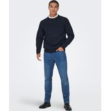 Onsweft - Low Rise - Regular Fit Jeans - Gecoat Denim - Glanzende Look