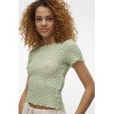 Vero Moda T-shirt Vmshelby Ss O-neck Short Top Vma No 10311731 Smoke Green Dames