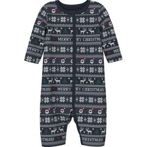 NAME IT - Nbnvismas LS Nightsuit - Blauw - Uniseks - Baby - Voetbalprint