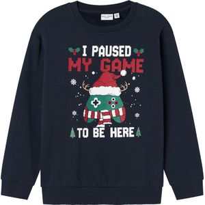 NAME IT - Nkmvismas Ls Nreg Sweat Bru - Sweatshirt - Dark Sapphire