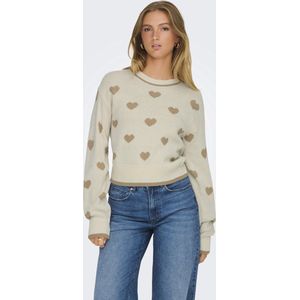Jacqueline de Yong Trui Jdyromance Jacq. Pullover Knt N 15314768 Birch/w Humus He Dames