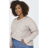 ONLY CARMAKOMA - Gebreide Pullover - Groen - V-Hals - Lange Mouwen
