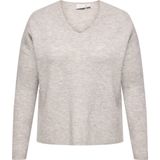 ONLY CARMAKOMA - Gebreide Pullover - Groen - V-Hals - Lange Mouwen