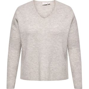 ONLY CARMAKOMA - Gebreide Pullover - Groen - V-Hals - Lange Mouwen