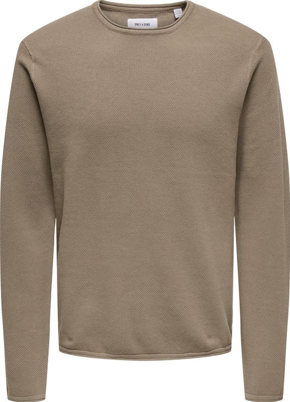Gebreide Pullover - Ronde Hals - Lange Mouwen - Rol Rand - Regular Fit