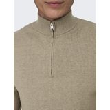 Only & Sons - Onsloui Reg 12 Mel Half Zip - Gebreide Trui - Woestijn Taupe