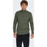 Onsloui - Gebreide Pullover - Ronde Hals - Lange Mouwen - Halve Ritssluiting - Regular Fit