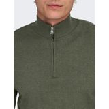 Onsloui - Gebreide Pullover - Ronde Hals - Lange Mouwen - Halve Ritssluiting - Regular Fit