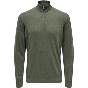 Onsloui - Gebreide Pullover - Ronde Hals - Lange Mouwen - Halve Ritssluiting - Regular Fit