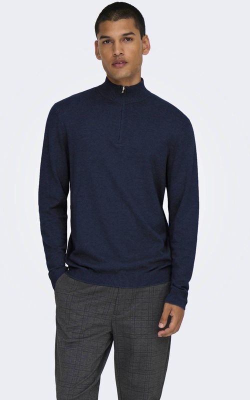 ONLY & SONS - ONSLOUI - Pullover - Donkerblauw - Fijn Gebreid