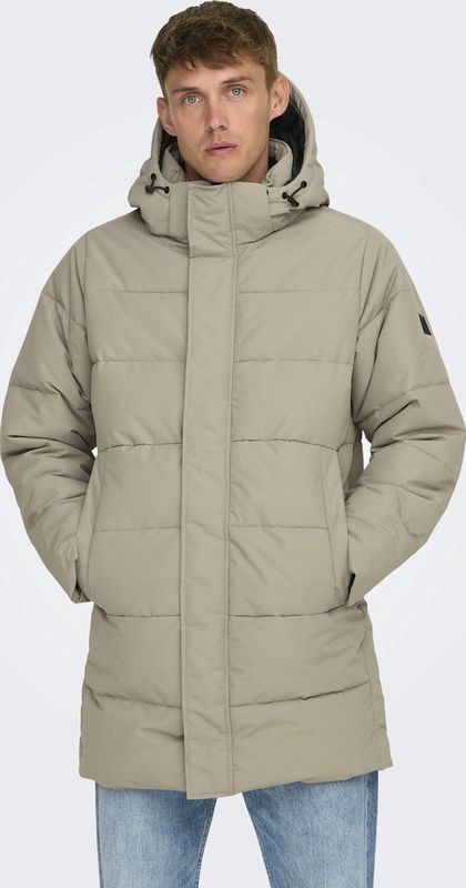 Only & Sons Jas Onscarl Life Long Quilted Coat Otw 22020156 Desert Taupe Mannen